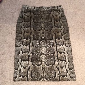 Snake skin pencil skirt